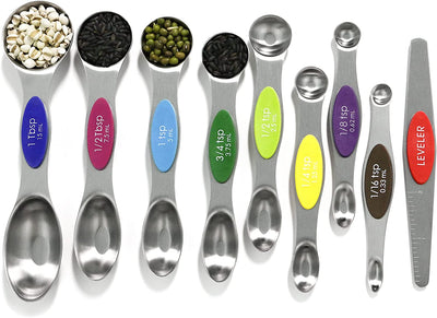 Magnetic Measuring Spoons Set Stainless Steel with Leveler