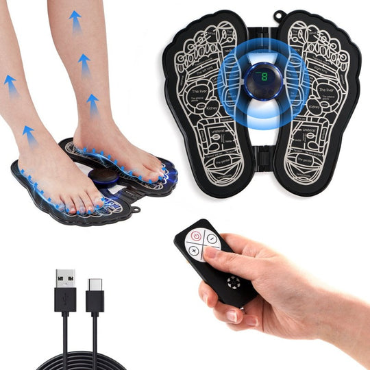 EMS Foot Massager for Neuropathy, 6 Modes Mat Pad Portable Foot Massage & Pain Relief