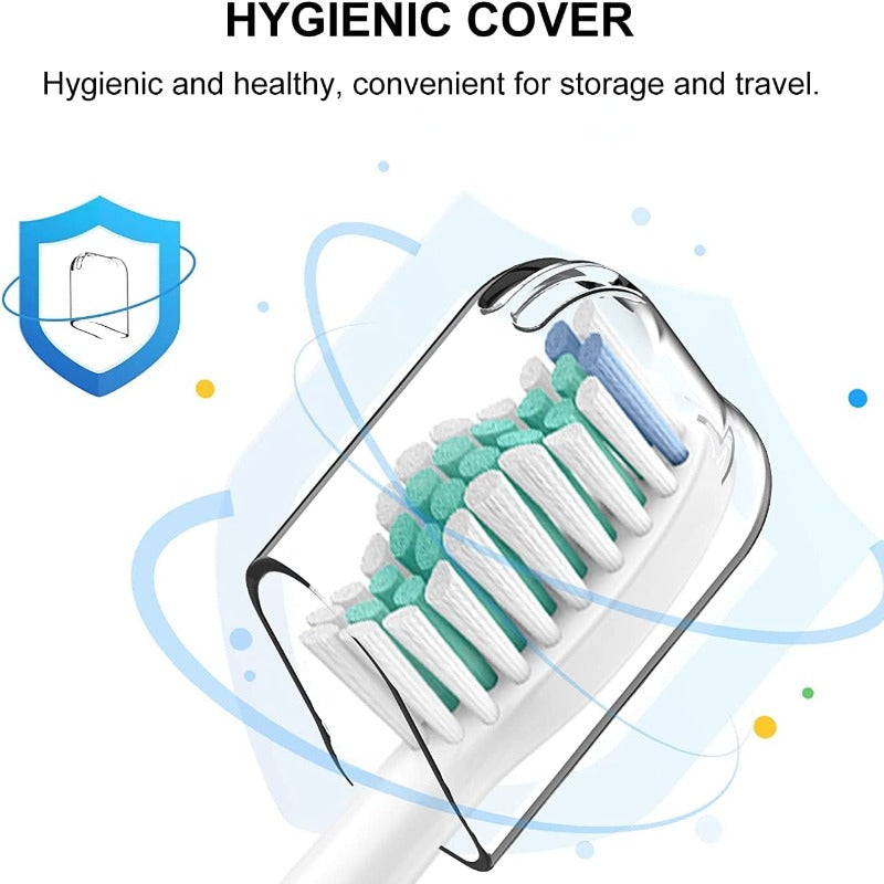 8 Pack Replacement Toothbrush Heads with Protective Covers Compatible with Philips Sonicare Electric Toothbrush 