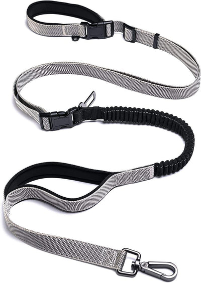  Heavy Duty Hands Free Dog Leash for Training, Hiking, Running or Jogging with Durable Bungee 