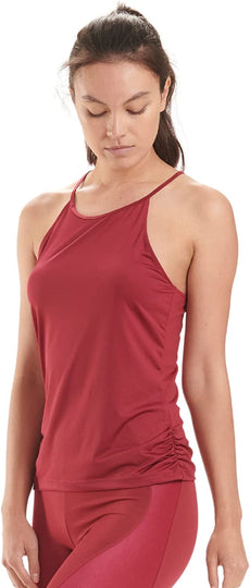 Spalding Women's Active Shirred Side Tank Top, Regular and Plus Size