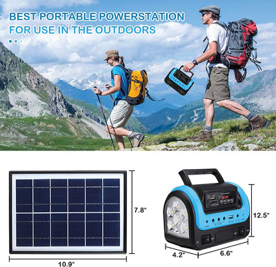 Portable Solar Generator with Flashlight for Home Use Camping Emergency