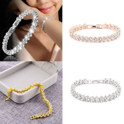 925 Sterling Silver Crystal Diamond Bracelets 