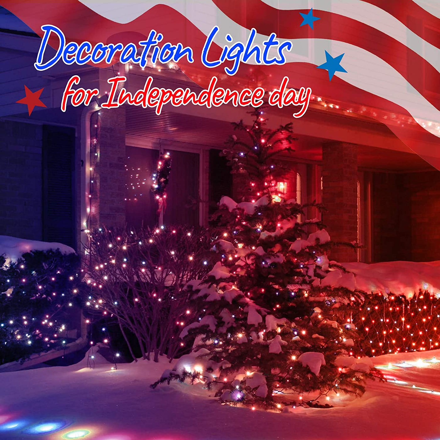 Red White Blue  Lights Green Wire - 100 Count 4th July Decoration Patriotic Mini String Lights Waterproof for Indoor Outdoor Holiday Party Patio Independence Day Decoration