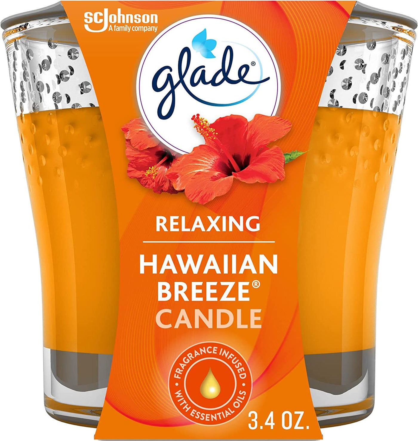 Glade Candle Jar, Air Freshener, Sheer Vanilla Embrace, 3.4 Oz