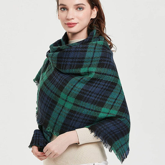 Women's Warm Square Plaid Scarf