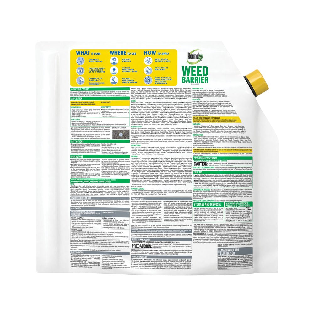 Roundup Weed Barrier Granules - Weed Preventer for Landscapes, 5.4 Lbs