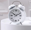 Cotchear 4 inches Twin Bell Alarm Clock, Extra Loud Machinical Ringtone, Frosted Shell, Backlight, No Noise Desk Clock for Home Office (White)