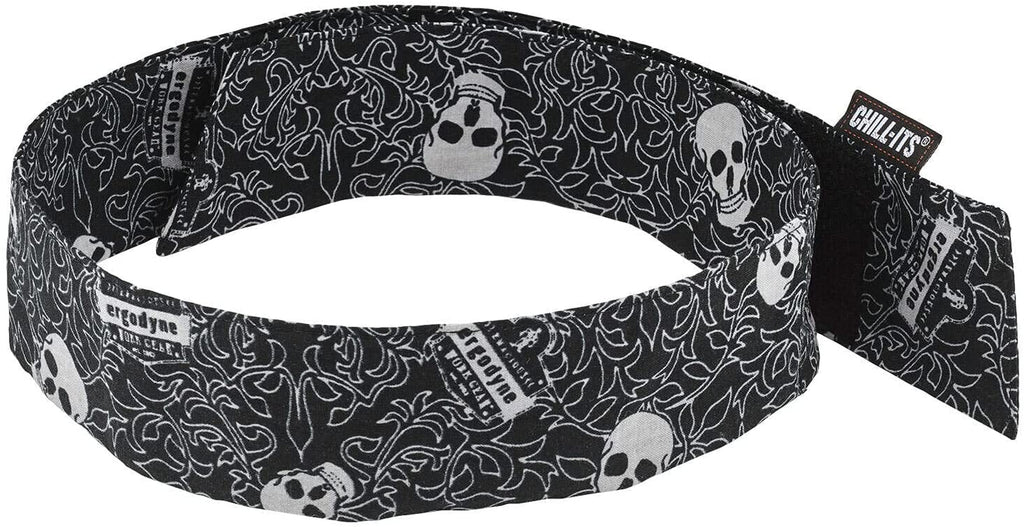 Ergodyne Chill Its 6705 Cooling Bandana, Evaporative Polymer Crystals for Cooling Relief, Quick and Secure Fit