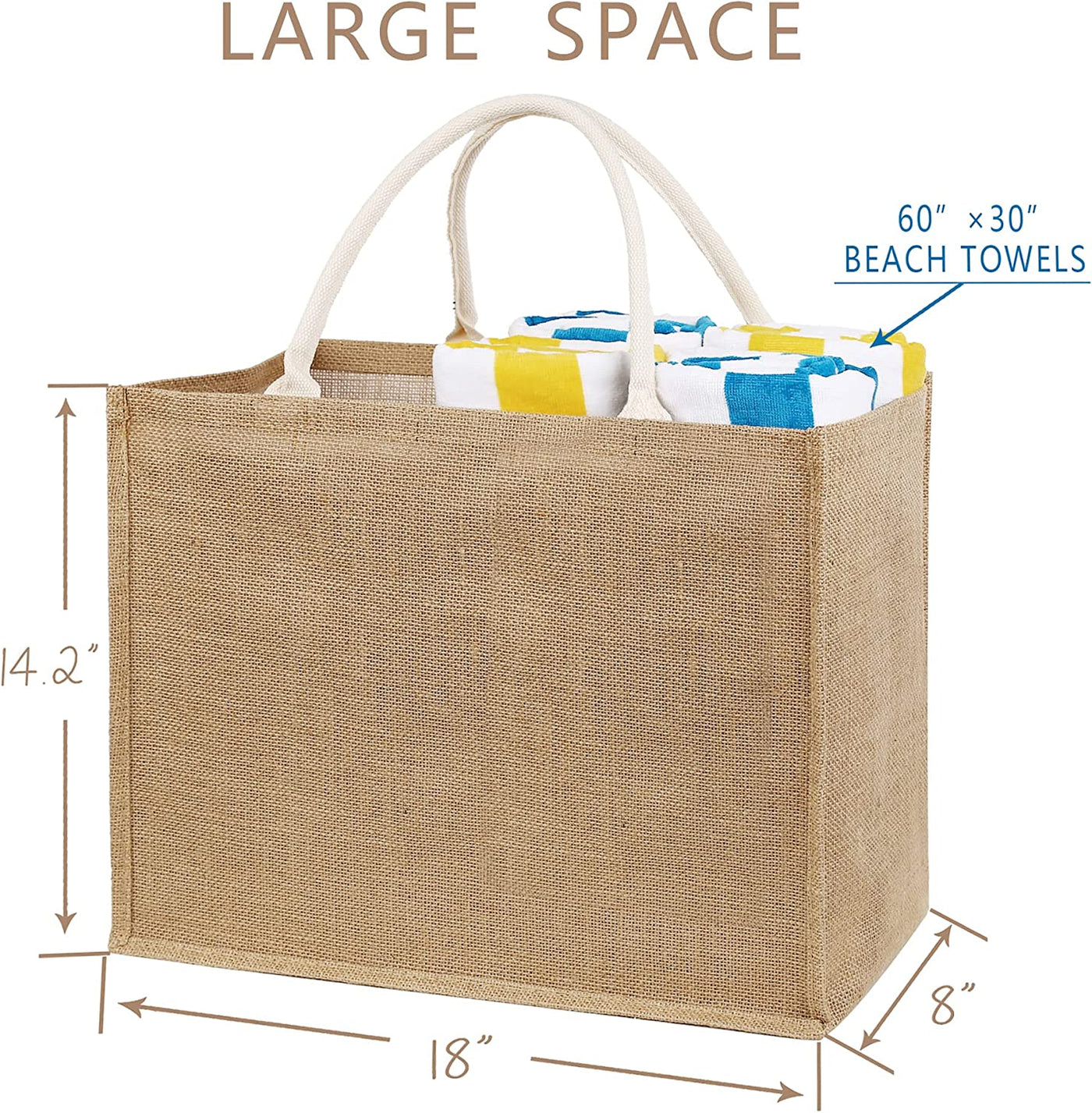 Jute Woven Straw Large Beach Tote