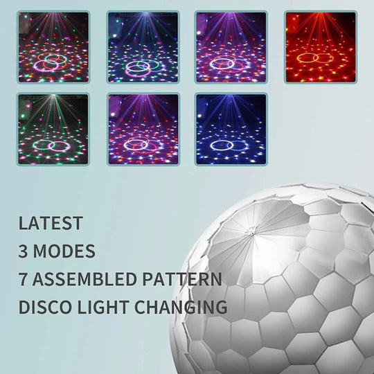 3 Pack DJ Disco Ball Strobe Lights with 7 Colors - Sound Activated with Remote Control