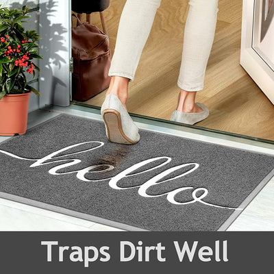 36"x 24" Grey Welcome Mat 