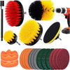 20Pcs All Purpose Drill Brush Attachments Set, Scrub Pads, Sponge, Power Scrubber Brush with Extend Long Attachment