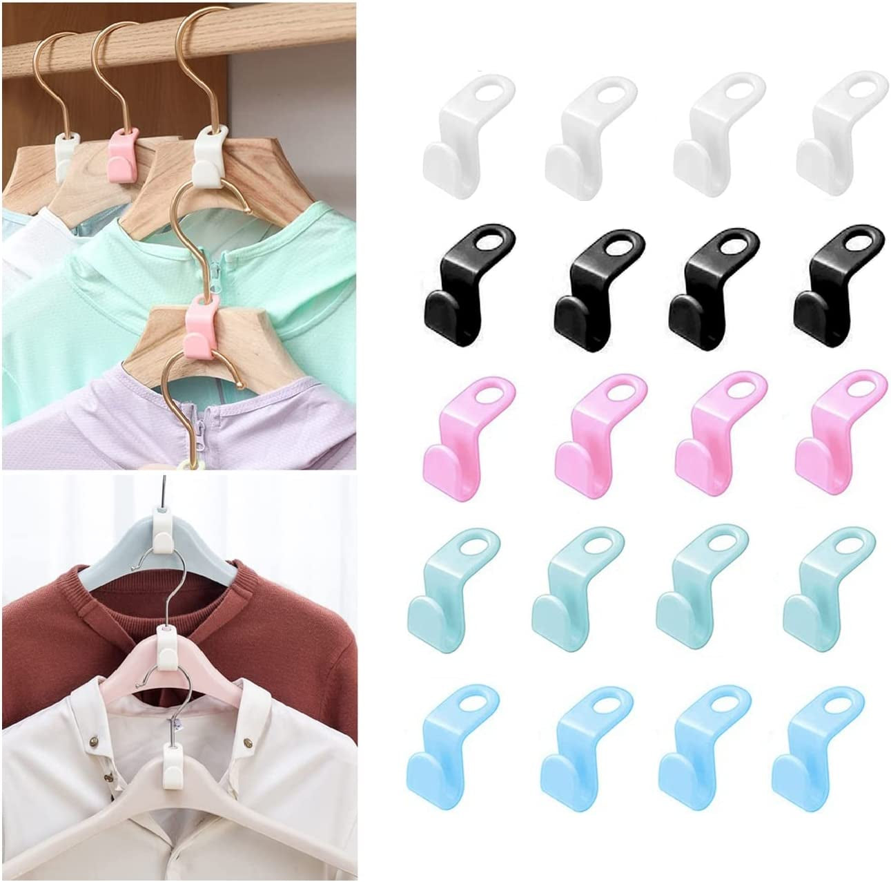 50 Pcs Clothes Hanger Connector Hooks