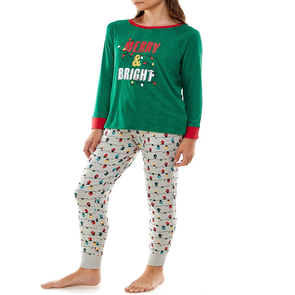  Merry and Bright Matching Family Christmas Pajamas, 2-Piece