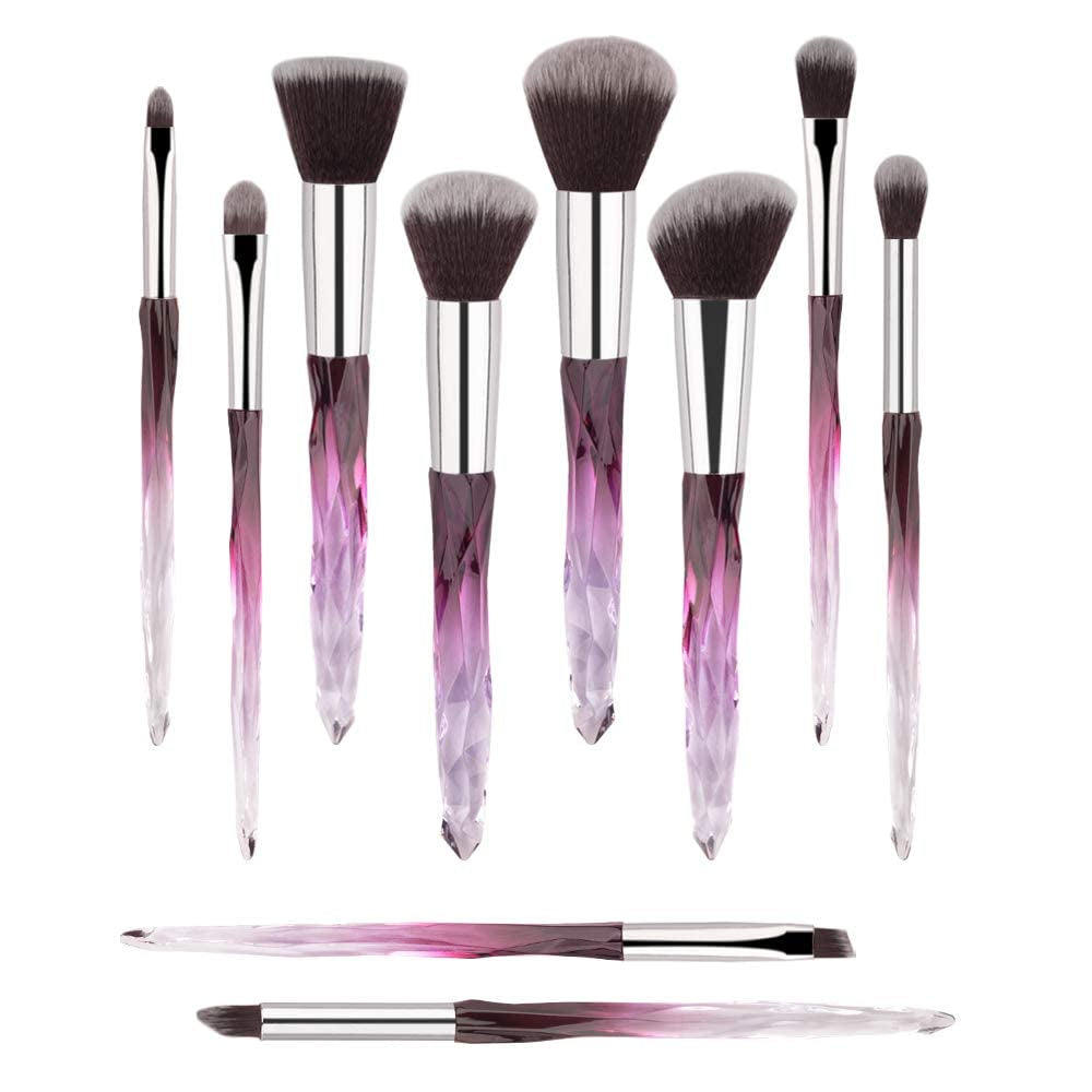 10pcs Colorful Diamond Cosmetic Kabuki Brushes 