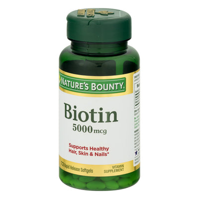 Biotin 5 mg Soft Gel Metabolism Support Supplement - 72 Capsules