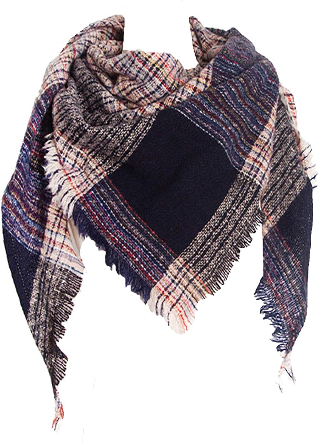 Women's Warm Scarf Triangle Plaid Shawl