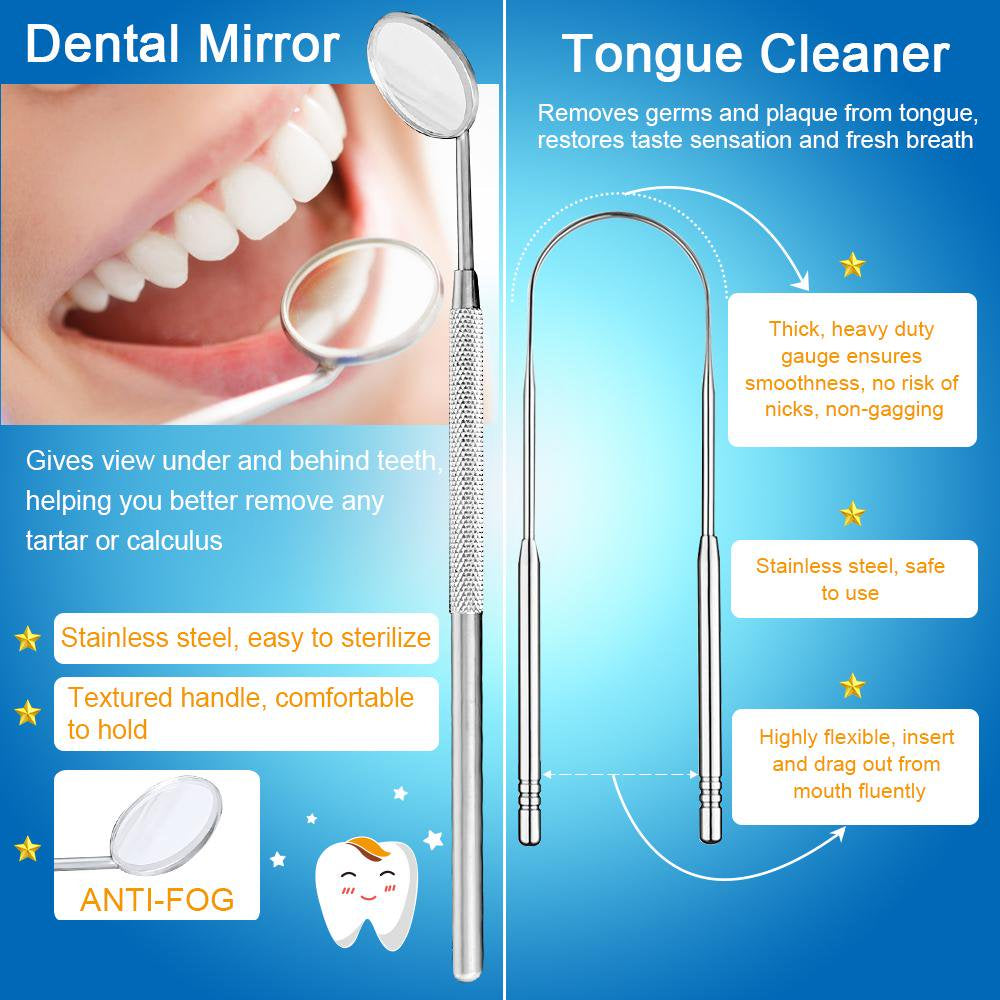 Professional Electric Dental Tartar Remover with Mouth Mirror Cleaning Kit