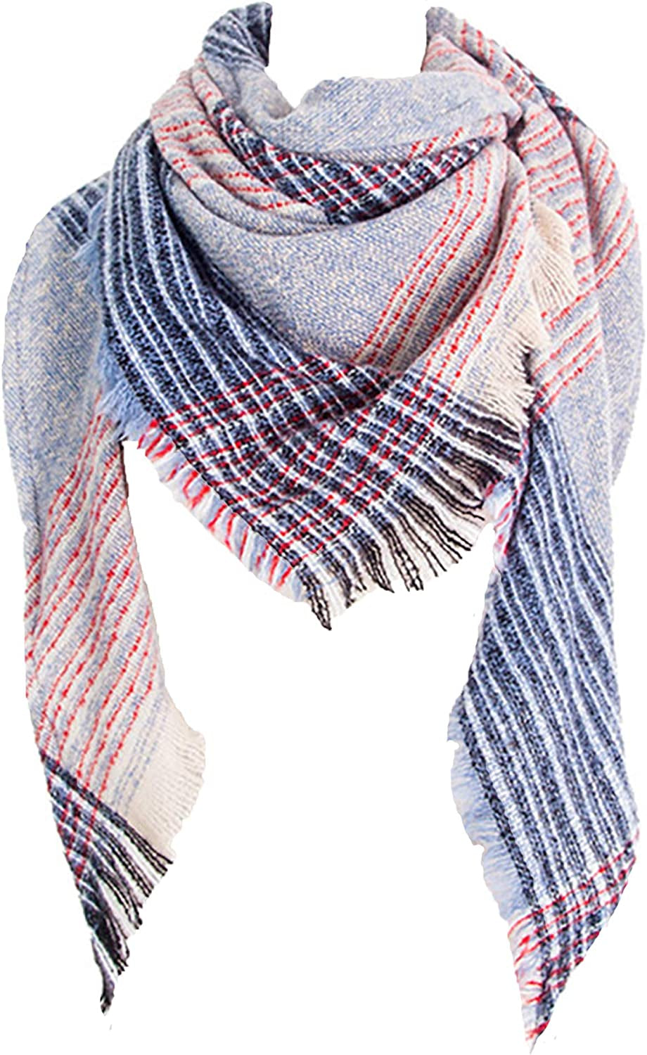 Women's Warm Scarf Triangle Plaid Shawl