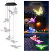 Butterfly Solar Light, Epicgadget Solar Butterfly Wind Chime Color Changing Outdoor Solar Garden Decorative Lights for Walkway Pathway Backyard Christmas Decoration Parties (Clear Wing Butterfly)