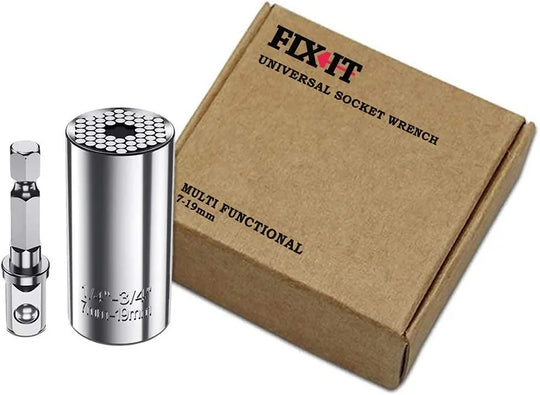 Universal Socket Wrench 7-19mm Multi-Function Fastener Universal Repair Tool, Power Drill Adapter Set