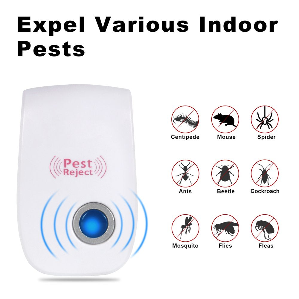  6 Packs Electronic Plug in Indoor Sonic Repellent Pest Control for Bugs Roaches Insects Mice Spiders Mosquitoes