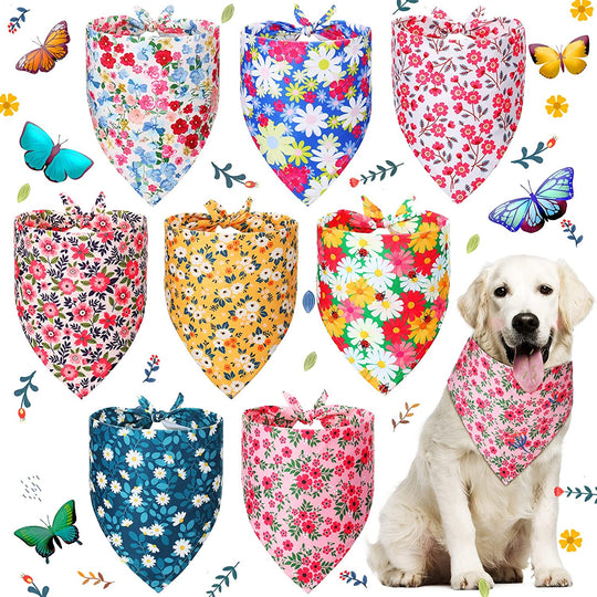 8 Pieces Summer Dog Bandanas