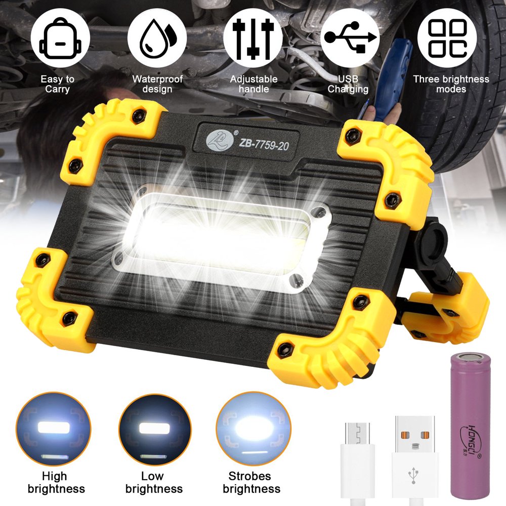Rechargeable LED Work Light Portable, TSV 300LM 180° Rotatable COB Inspection Lamp Waterproof