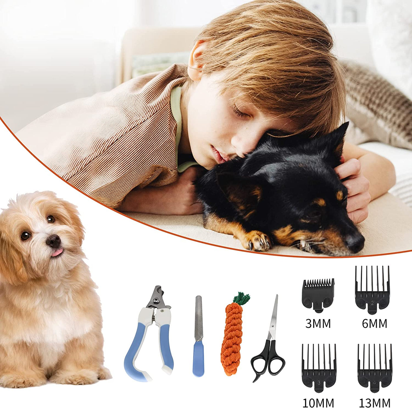  Dog Clippers for Grooming Low Noise Rechargeable 