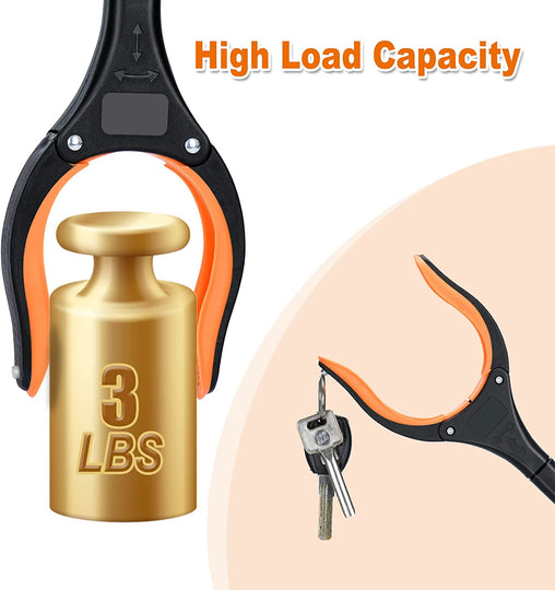 Grabber Reacher Tool,32 Inch Extra Long Foldable Pick Up Stick with Strong Grip Magnetic,360°Rotating Anti-Slip Jaw,Trash Claw Grabber Tool,Trash Picker Tool for Outdoor & Indoor(Orange)