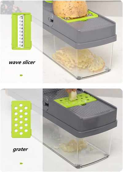 Multifunctional Vegetable Chopper & Cheese Grater with Container