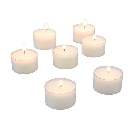 96 Pack Unscented Long Burning Clear Cup Tealight Candles with 8 Hour Burn Time