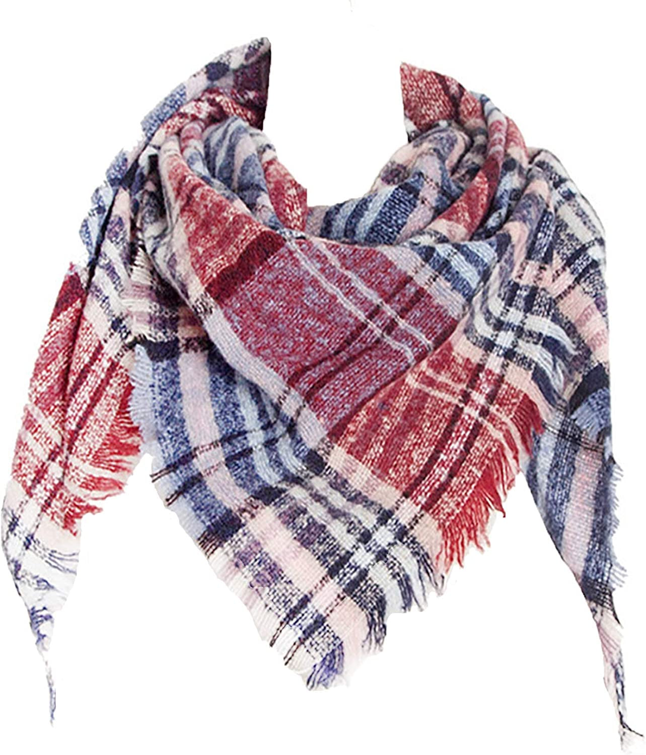 Women's Warm Scarf Triangle Plaid Shawl