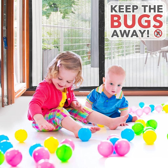 Magnetic Screen Door Heavy-Duty Reinforced Hands-Free Mesh Curtain, Pet-Friendly, Keeps Out Bugs