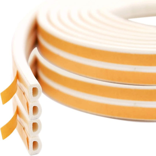 Weather Stripping Door & Window Seal Strip, Self Adhesive with Double D-Shaped Section Profile, 2 Rolls of 2 Strips, 8ft Each, Total 32ft