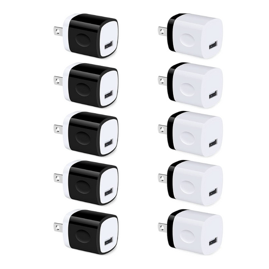 10 Pack Power USB Plug Charging Cube Block