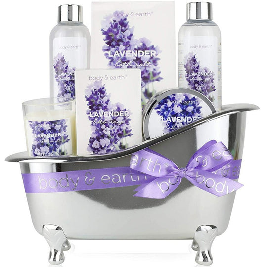  7 Pcs Lavender Spa Baskets, Beauty Body Care Kits for Mother'S Day Gifts