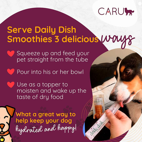 Caru - Daily Dish Smoothies - Lickable Chicken Dog Treat - 4 Pack.5oz Tubes