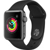 Series 3 38mm with GPS - Space Gray - Black Sport Band (Renewed)