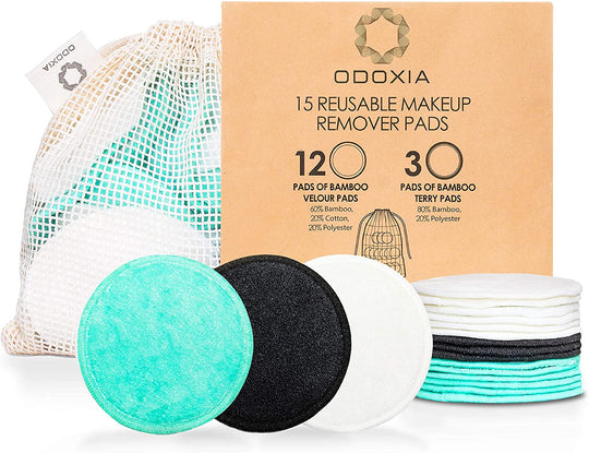 15 Reusable Makeup Remover Pads | Eco Friendly & Zero Waste Cotton Rounds | Beauty Products | Natural & Organic Face Pads with Laundry Bag | Soft for All Skin Types | Bamboo Wipes for Facial Cleansing