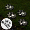 Paw Print Solar Lights Outdoor Garden Decor LED Yard Decoration (Warm White - Set of 4)