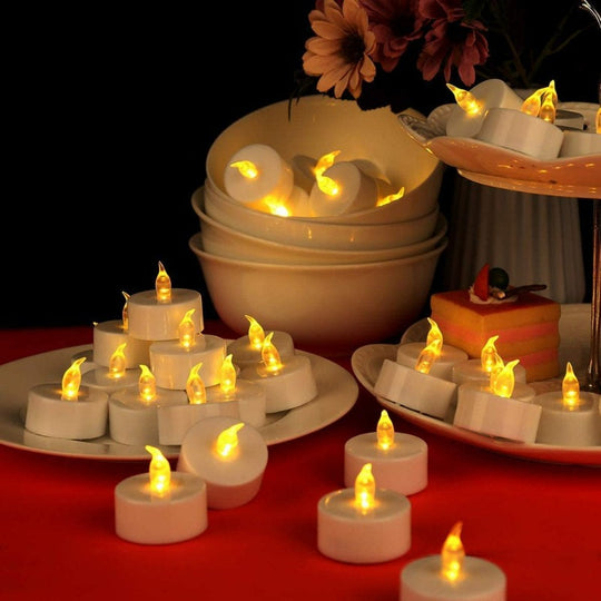 24-Pack Tea Lights Candles Flameless Tealight Battery Candles LED Flickering Electric Tea Candles 