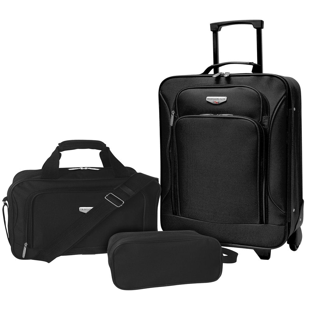 Travelers Club 3 Piece Euro Carry-On Value Set, Red