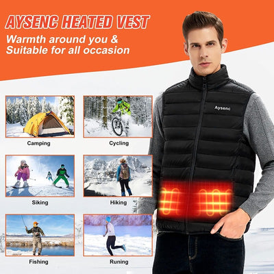 Unisex Heated Vest for Men and Women - 3 Modes, 9 Heating Pads