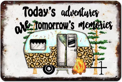 Rustic Camper Metal Tin Sign For  Rv Camping Around The Campfire 8x5.5 Inch Tin Sign