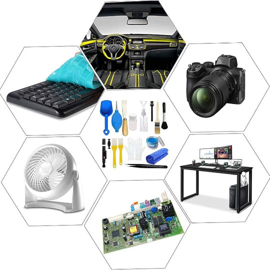 15-in-1 Universal Cleaning Gel Kit Car Accessories for PC Tablet Laptop Keyboards, Car Vents, Interiors, Printers & More