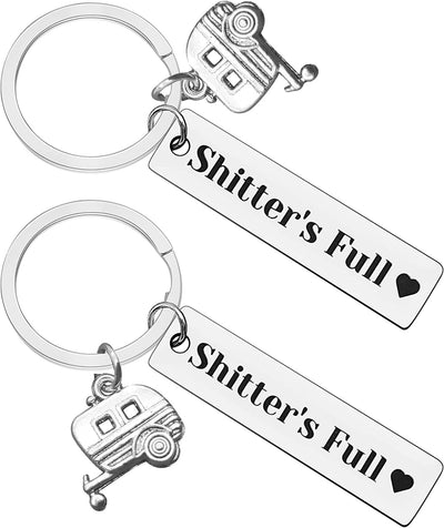 2pcs  Happy Camper RV Keychain Camping Gifts for Men Women Camper Trailer