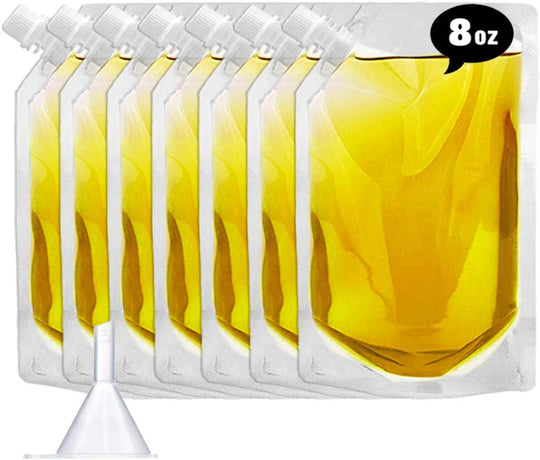 Flasks Set for Liquor Cruise Kit,Rum Runner Plastic Liquor Bags to Sneak Alcohol,Juice Travel Plastic Bags Drink Bags for Travel Outdoor Sports, Concerts, Events（8oz X 10）