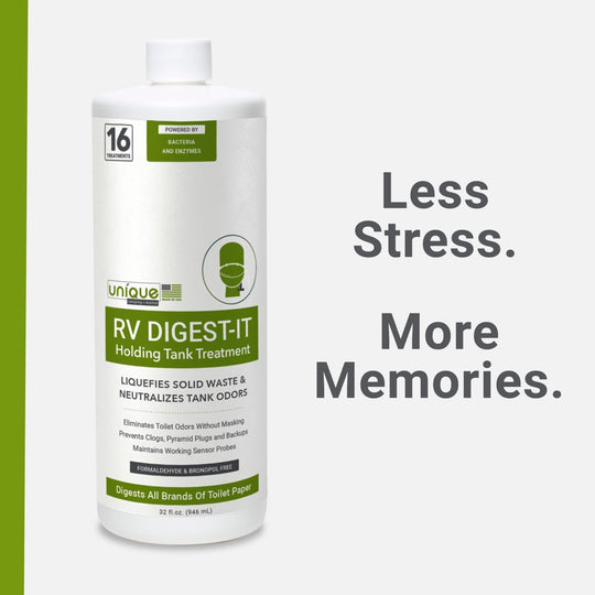 Unique RV Digest-It Black Water RV Holding Tank Treatment - Concentrated Liquid Toilet Treatment (16 Treatments, 32 Oz.)